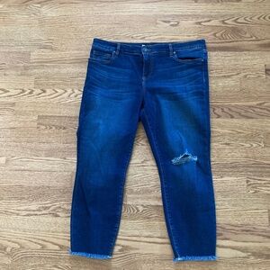 Kut From The Kloth Donna Crop Skinny Jeans Distressed dark wash 14